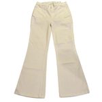 Paige  Women's White Genevieve Wide Leg Flare Utility Pocket Jeans Size 32 Photo 2
