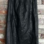 Firenze Santa Barbara Vintage Black Leather Midi High Waisted Skirt Size 12 Photo 0