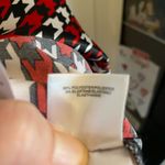 Anne Klein  Red Black Houndstooth Sleeveless Secretary Blouse Satin Bow Collar Photo 7