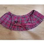 Hustler Hollywood Fuchsia Plaid Skirt and Tie Set Pink Photo 4