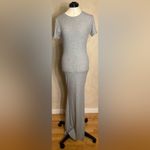 Reoria Classic Allure Lounge Casual Basic Ribbed Grey Mermaid Maxi Dress|Sz:XL Gray Photo 8