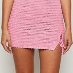 Beginning Boutique  July Butterfly Pink Crochet Mini Dress Photo 0
