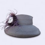 Preston & York Vintage Flower Feather Derby Cloche Sun Hat Church Chapeau Purple Photo 2