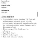 Kork-Ease Tilly Brown Leather Studded Clogs Wooden Platform Soles size 10 Photo 10