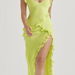 House Of CB  Pixie Lime Ruffle Maxi Dress Photo 1