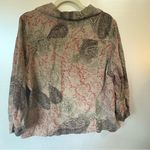 Christopher & Banks Christopher Banks Gray  Tan and Red Floral button Jacket Photo 6