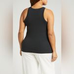 Treasure & Bond  Women's Black Sleeveless Cotton Blend Crew Neck Ribbed Tank Top Photo 1