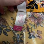 No Boundaries NWT  L 11-13 GOLD OFF SHOULDER RUCHED DRAPE FLORAL L/S BODYSUIT Photo 2