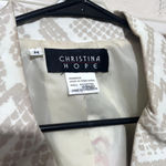 Christina Hope sz M Jacket Blazer Hibiscus Floral Wood Buttons VTG White Size M Photo 2