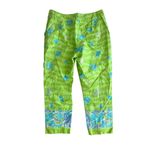 Lilly Pulitzer  Vintage Green Floral Print 100% Cotton Crop Pants Size 12 Photo 7