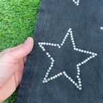 Simple Society  black white rhinestone star denim jeans size 00/23 Photo 4