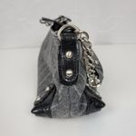 Apt. 9  Womens Shoulder Bag OS Gray Striped Rhinestone Croc Embossed Chain Handle Photo 3