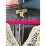 Max Studio  Split Neck Swing Dress Women Plus 1X Blue White Crochet Embroidery Photo 6