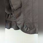 Charlie Paige  Faux Leather Ruffle Vest Brown Small Photo 7