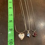 3 dainty necklaces dolphin heart purple circle Silver Photo 2