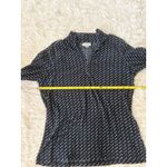 L.L.Bean Fleece Quarter Zip Pullover Navy White Geometric Print, Women's Small Photo 2