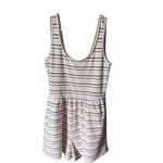 BP Striped Sleeveless Ribbed Knit Romper Cream Pink Mustard One Piece Y2K Small Photo 1