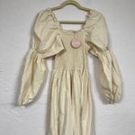 Monbebe Mom Daisy Beige Cotton Midi Dress Womens XS Cottage Core Prairie Minimal Photo 4