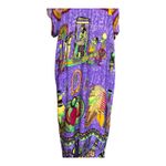 Egyptian Print Caftan Dress Purple Boho Maxi Lounge Wear Women's Size 4 Photo 3