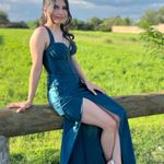 Satin Formal Dress Blue Size 2 Photo 1