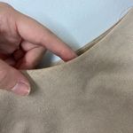 Alya Anthropologie women's tan faux suede cutout floral sleeveless stretch dress Photo 7