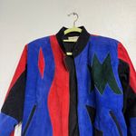 Fashion House Black Suede Leather Vintage Jacket Sz 10 Photo 2