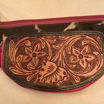 Western Cowhide and Tooled Leather Pink Fanny Pack Photo 1
