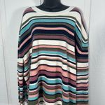 Caslon  Women’s Multicolored Striped Crew Neck Sweater Size 4X NWT Photo 2
