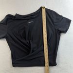 Nike  Women's S Cropped Twist Front Top One Classic Dri-Fit Short Sleeve Black Photo 8