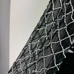 Vtg Lawrence Kazar Silk Beaded Formal Dress Sz XL Black White Sequin Long Sleeve Photo 12