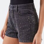Urban Outfitters  BDG Black & Gold Studded High Waist Denim Mom Shorts Size 25 Photo 1