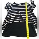 Joseph Ribkoff  Black and Beige Striped Layered 3/4 Sleeve Top Womens Size 8 Photo 8
