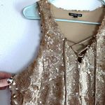 Gianni Bini Gold Sparkle Sequin Shift Dress size Large Photo 5