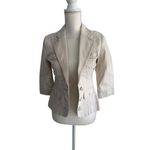 White House | Black Market WHBM Beige Bow Tie Back Blazer Jacket Size 00 Photo 4