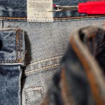 Levi's Levi’s women’s 505 low rise straight vintage medium/dark wash jeans. Sz 8 Mis L. Photo 6