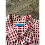 Tori Richard  Women's White Red Plaid Print Short Sleeves Button Down Top Size 4X Photo 3