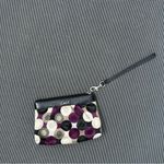 Coach Satin Purple Tan Cream Gray Leather Bag Purse Wristlet Clutch y2k vintage Photo 1