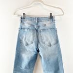 ZARA High Rise Flare Boot Cut Raw Hem Light Wash Blue 2 Photo 5
