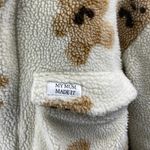 My Mum Made It White bBown Teddy Bear Fleece Zip Up Pockets Coat Jacket Size 8 Photo 2
