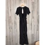Crystal Doll  Black White Striped Jumpsuit Size 7 – Belted Wide Leg Photo 8