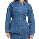 Torn By Ronny Kobo Stylish Denim button up blouse NEW Photo 2