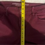 American Eagle  Deep Red Burgundy Distressed High Rise Jeggings Photo 4