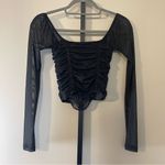 Urban Outfitters Sheer Black Ruched Blouse Photo 4