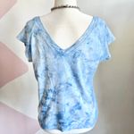 Blue Hawaiian Floral Top‎ Y2K Coconut Girl Vintage Inspired 2000s Large Photo 2