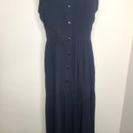 Ny Collection  Maxi Dress Sleeveless Collared Tiered Ruffle Womens Black‎ Photo 2