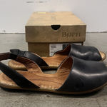 Born Trang Comfort Sandals Women's Size 10M Slingback Peep Toe Leather Flats Black Photo 0