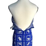 Paper Heart  Dress Medium Blue Maxi Linen blend Coastal Beach Sicily Strapless Photo 3