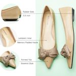 Caparros NWT‎ C.Paravano Camel Pointed-Toe Flats with Bow – Size 6.5 Photo 2