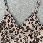 Francesca's Meraki Animal Print Mesh Zoey Bodysuit Women's Small Beige/Brown New Brown Photo 2