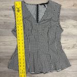 White House | Black Market Black & White Checkered Sleeveless Blouse Size 4 Photo 9